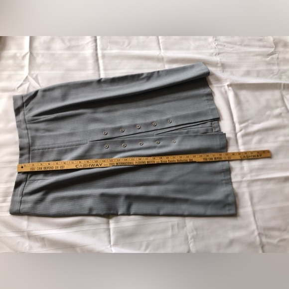 Vtg Soft Blue Pinstripe Skirt - Picture 8 of 13